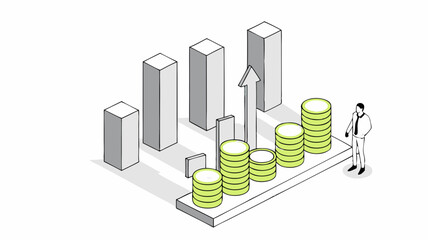 Business growth financial success upward trend increasing profits investment strategy smart finance