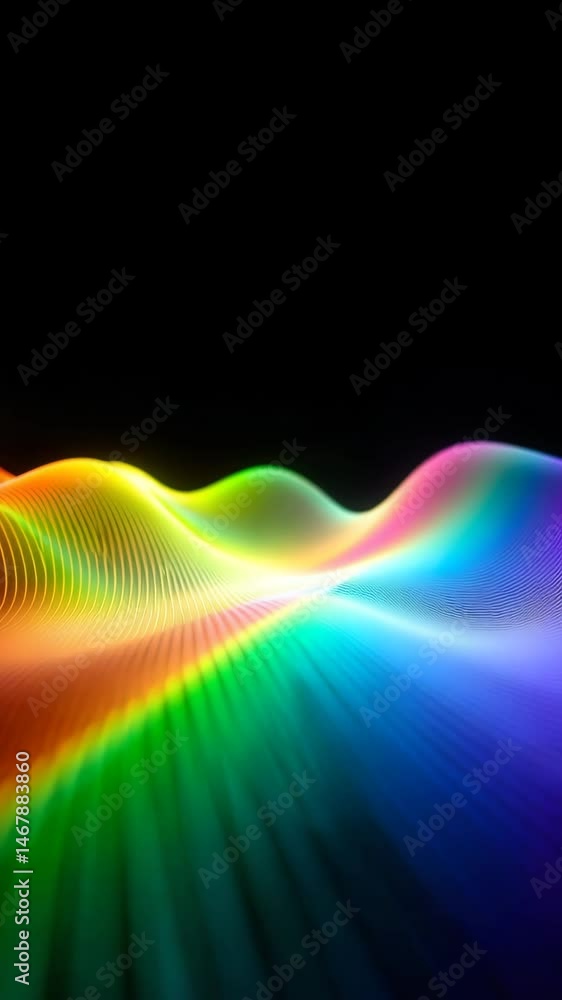 Aufkleber rainbow waves psychedelic rainbow lines video slow wave motion of bright planes made of lines on bla