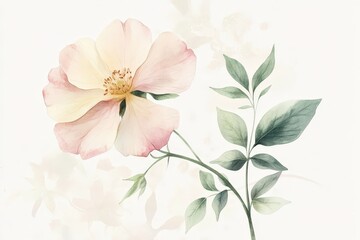 Fototapeta premium Delicate pastel floral illustration with soft tones.