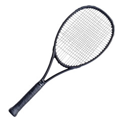 Single tennis racket close-up precision shot for sporting goods design isolated on transparent background