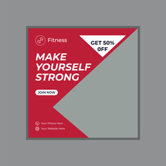 Gim and Fitness Square Social Media Template