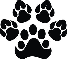 Minimalist Dog Shape with Paw Print Pattern | Vector Pet Silhouette Filled with Paw Prints | Creative Dog Illustration for Logos, Posters, Stickers, and Pet-Themed Digital Art