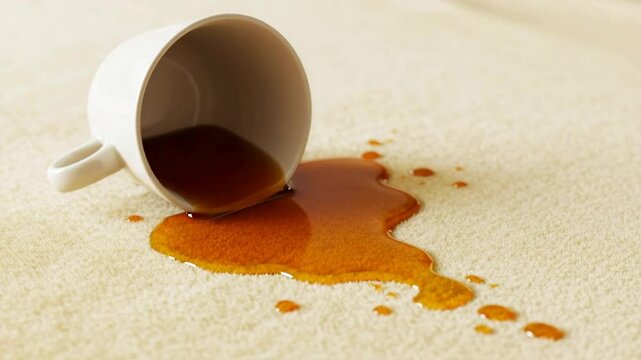 Spilled tea: A clumsy moment captured in a cozy setting