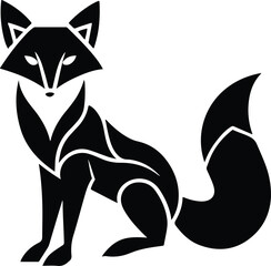 Black and White Fractal Fox Design | Creative Geometric Animal Artwork, Abstract Fox Shape, Wild Animal Fractal Illustration for Posters, Digital Art, and Stock Use