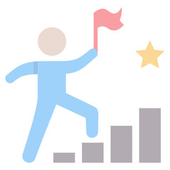 Achieving Goal Flat Icon