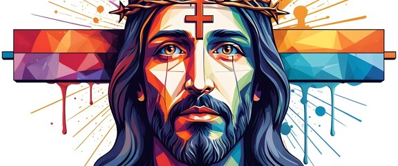 Obraz premium Modern Geometric Jesus Christ