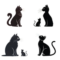 Mysterious Black Cat Silhouette: Timeless Elegance of a Feline in Profile