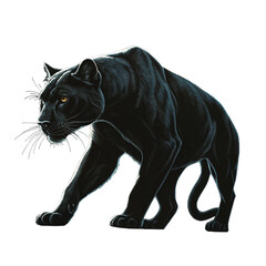 Black Panther Silhouette Fierce Grace in Motion Against a Stark Background
