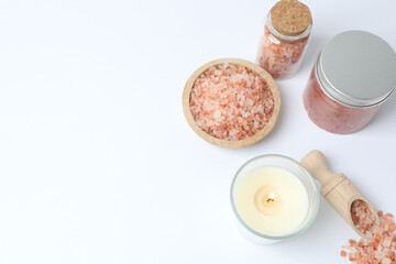 Beautiful spa composition with sea salt