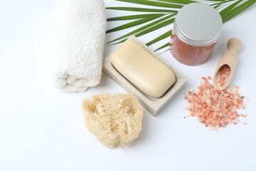 Beautiful spa composition with sea salt
