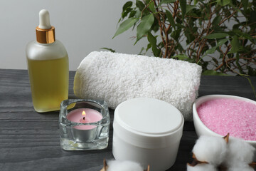 Beautiful spa composition with sea salt