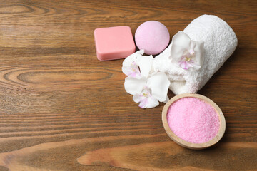 Beautiful spa composition with sea salt