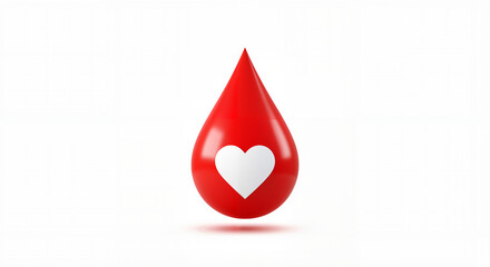 Blood drop with heart symbolizing World Blood Donor Day  