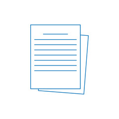 Paper documents icons. Linear File icons. Blank loose leaf notebook paper background. Note paper isolated on background, free space for writing messages. Vector illustration. Eps file 41.