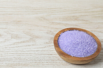 Beautiful spa composition with sea salt, soap bar and flowers on, closeup
