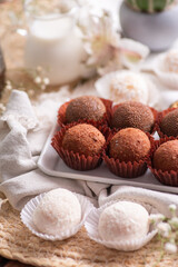 Brigadeiros chocolate truffles brazilian tradicional dessert sweet food