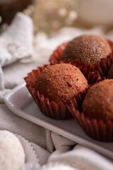 Brigadeiros chocolate truffles brazilian tradicional dessert sweet food