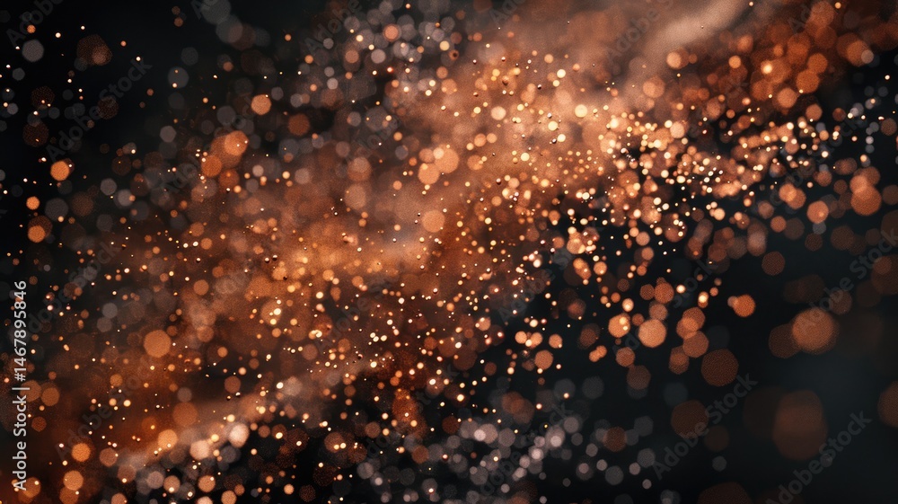 Poster abstract of vibrant gold particle scatter around create seamless pattern with beautiful color backgr