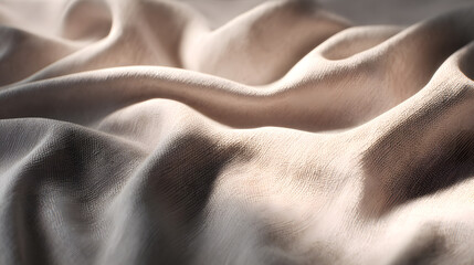 Fototapeta premium Elegant Draped Fabric Texture Soft, Luxurious Beige Textile Background