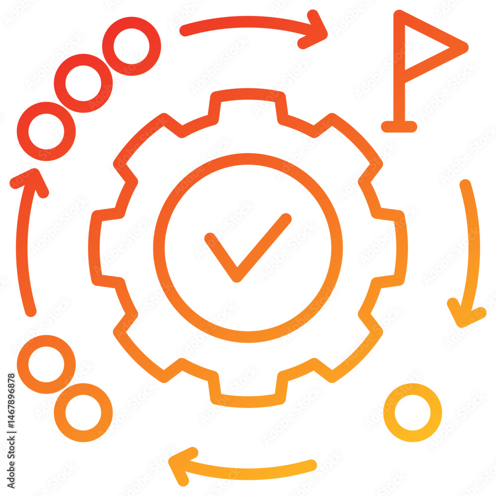 Poster phases line gradient icon