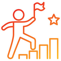 Achieving Goal Line Gradient Icon