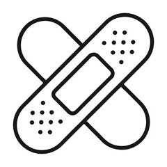 band aid outline icon on white background