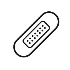 the band aid outline icon on white background