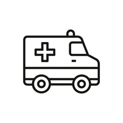 ambulance car icon on white background