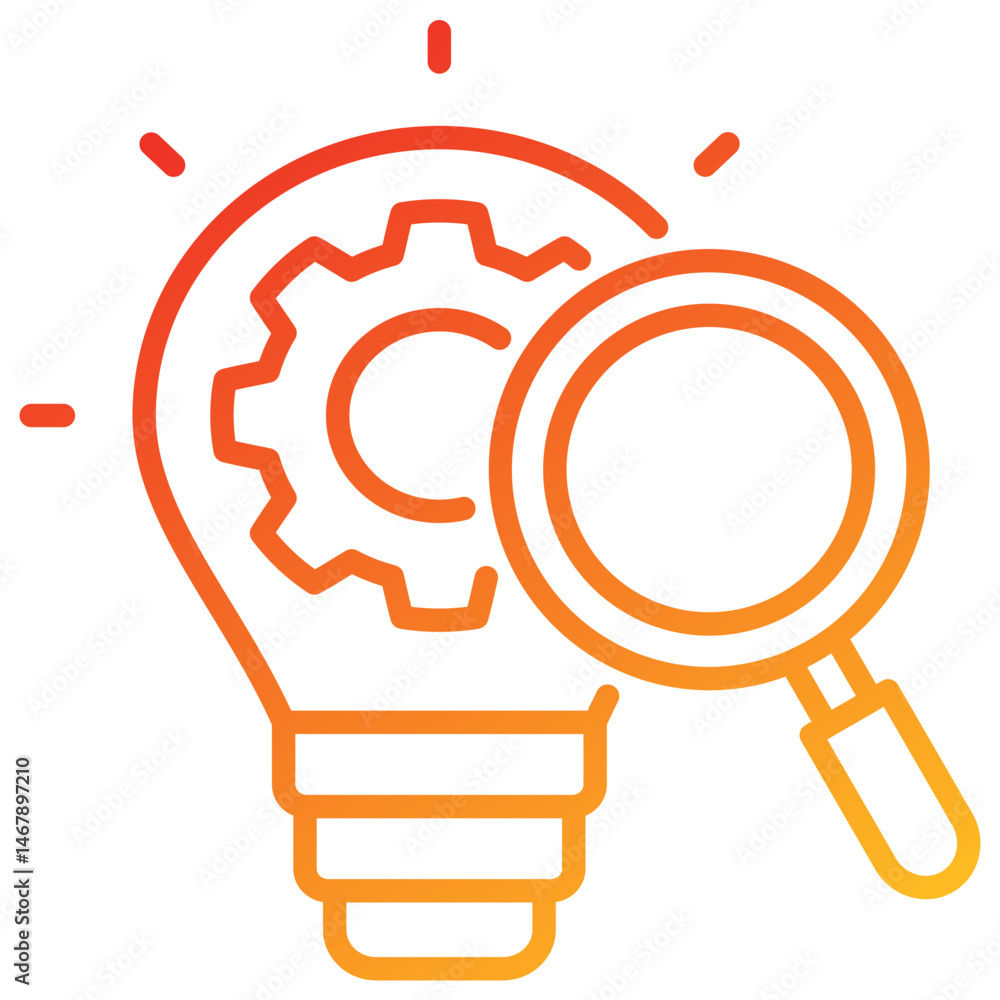 Poster research and development line gradient icon