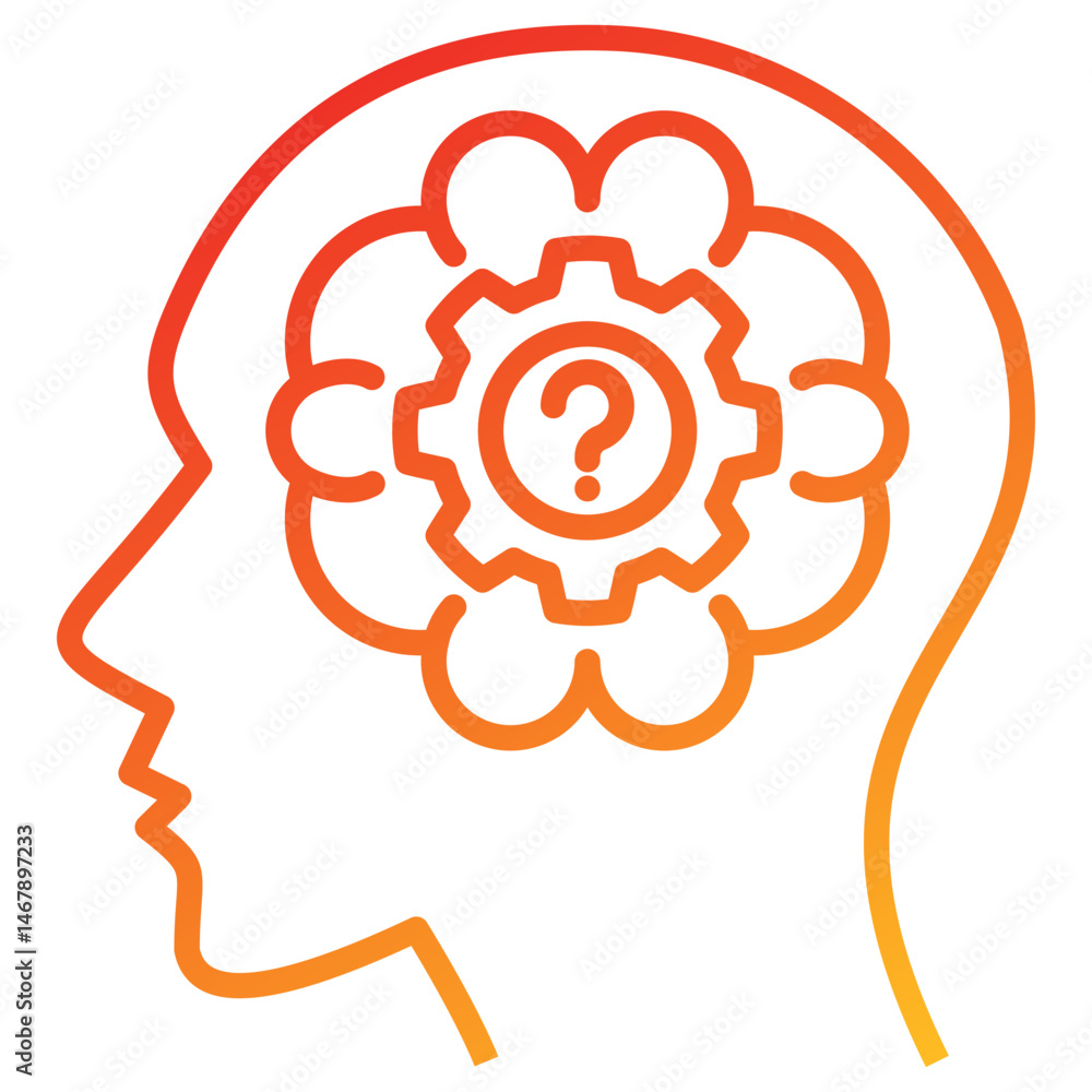 Poster critical thinking line gradient icon