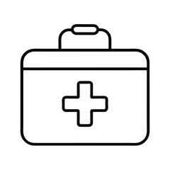 first aid kit outline icon on white background
