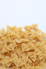 Raw pasta isolated on a white background, contour.