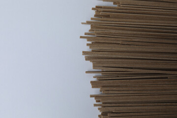 Raw pasta isolated on a white background, contour.