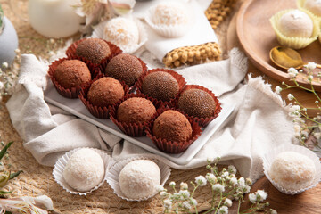 Brigadeiros chocolate truffles brazilian tradicional dessert sweet food