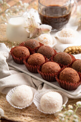 Brigadeiros chocolate truffles brazilian tradicional dessert sweet food