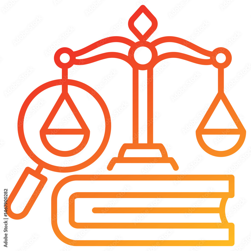 Poster analysis line gradient icon