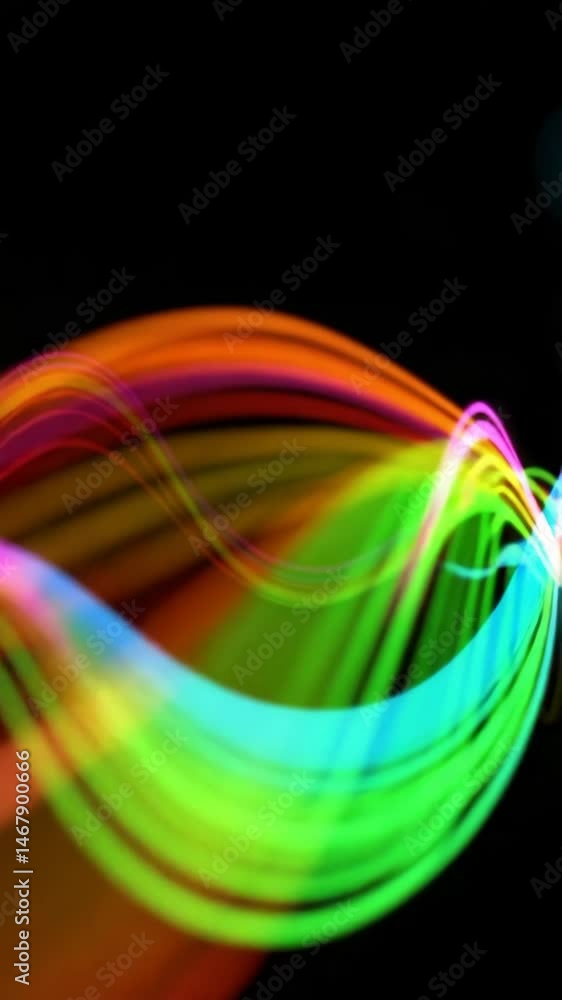 Aufkleber rainbow waves psychedelic rainbow lines video slow wave motion of bright planes made of lines on bla