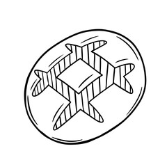 Round rye bread vector sketch