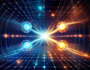 Fototapeta premium Neutrino-Kollision im subatomaren Raum
