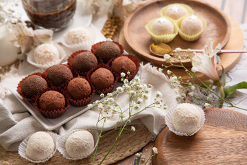 Brigadeiros chocolate truffles brazilian tradicional dessert sweet food