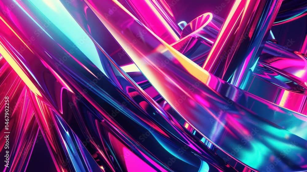Poster abstract digital shape or line and technological cyber style particle design connect in surreal elec
