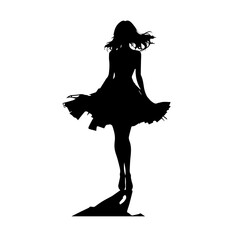 silhouette of a dancing girl