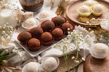Brigadeiros chocolate truffles brazilian tradicional dessert sweet food