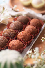 Brigadeiros chocolate truffles brazilian tradicional dessert sweet food