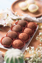 Brigadeiros chocolate truffles brazilian tradicional dessert sweet food