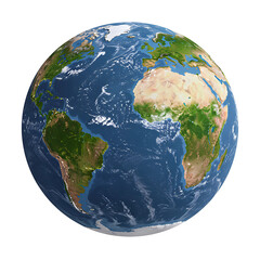 Realistic Planet Earth Globe Isolated On Transparent Background

