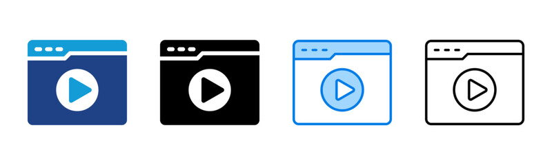 Video icon sheet multiple style collection