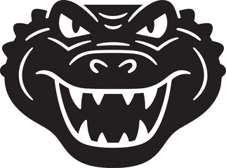 crocodile head vector silhouette - front eps 10