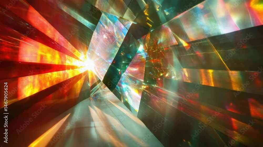 Poster a colorful light source in a room, suitable for decoration or interior design use