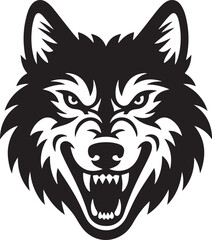 Angry Wolf Head Clipart - Bold Snarl EPS 10